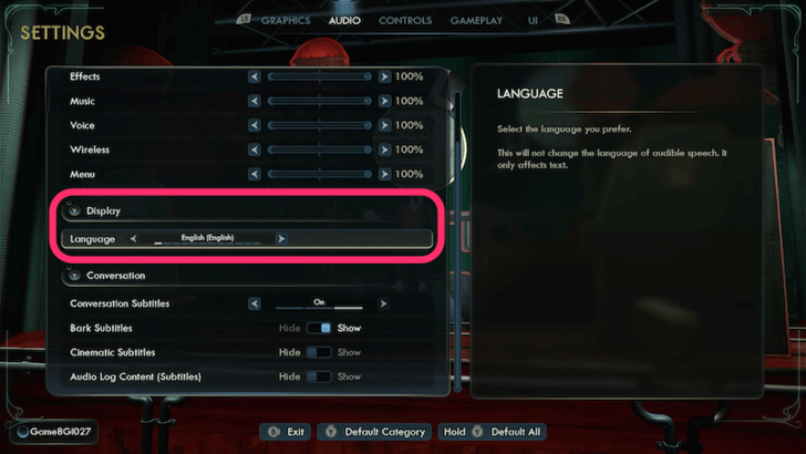 Outer Worlds 2 Display Language Settings