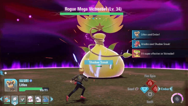 Ember super effective on Mega Victreebel