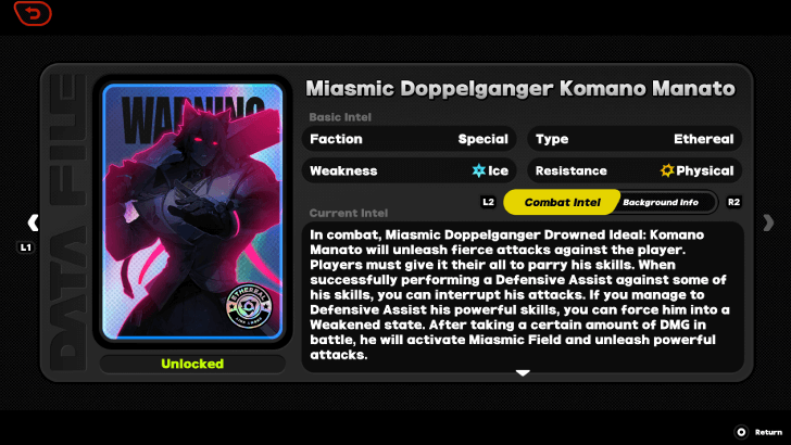 Miasmic Komano Manato Database Entry