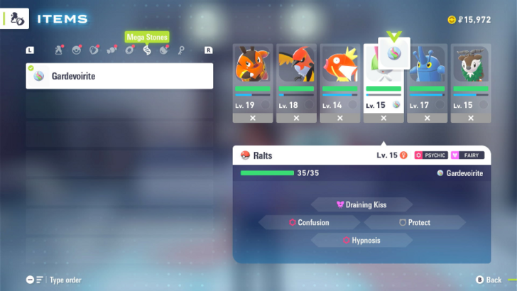 Pokemon Z-A - Equip Pokemon Item