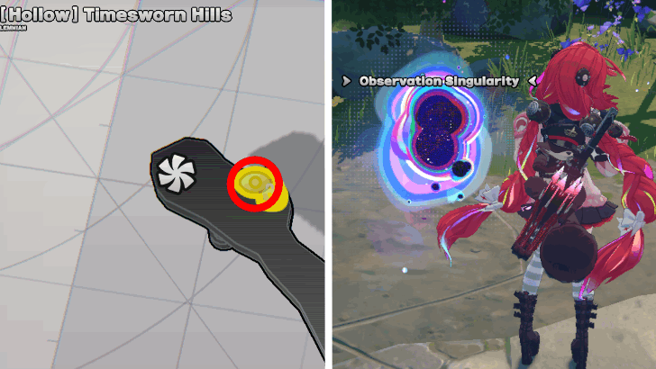 Observation Singularity in Timesworn Hills