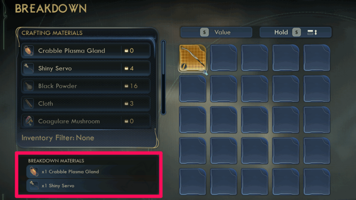 Obtain Materials by Breaking Down Mods