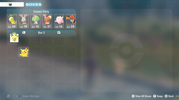 2 Move at Least One Pokemo Into Each Available Box