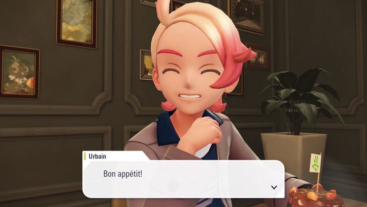 Pokémon Legends: Z-A Urbain Wishing the Protagonist Bon Appetit