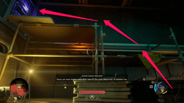 Climb the scaffolding