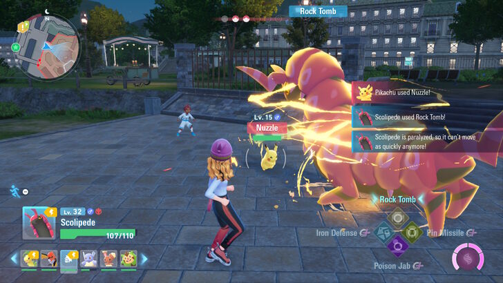 Pokémon Legends: Z-A Scolipede vs Pikachu