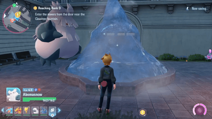 fountain frozen with Ice Beam