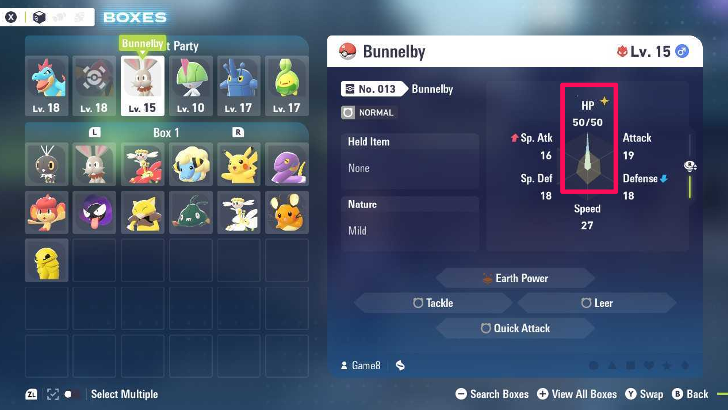 Alpha Pokemon Max HP Stat