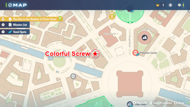 Colorful Screw 33 Map Location