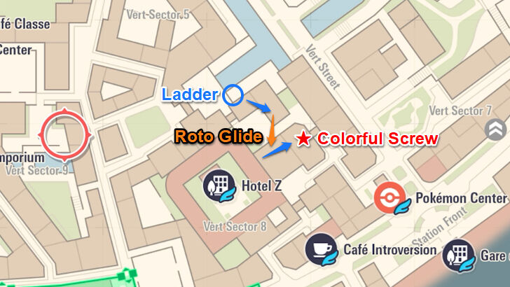 Colorful Screw 57 Overworld Location