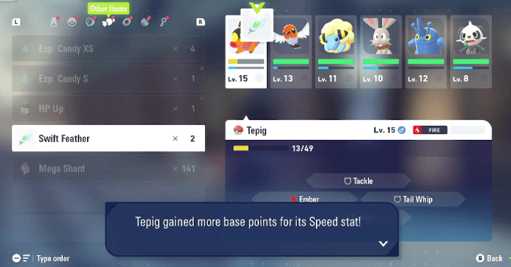 Use Training Items to Raise Stats