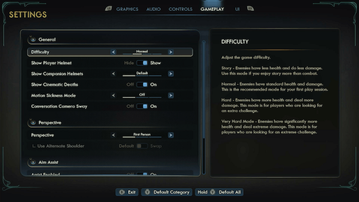 Outer Worlds 2 Settings