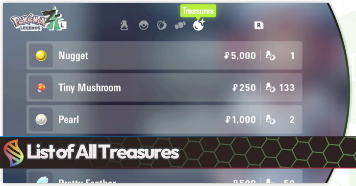 List of All Treasures in Pokemon Legends Z-A