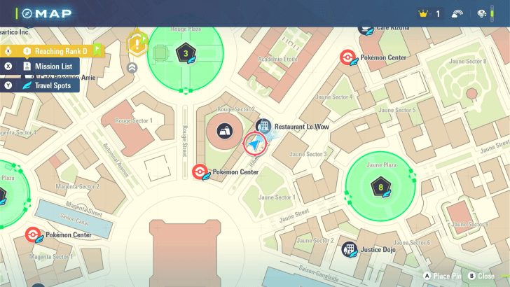 Hit and Heal Map Location