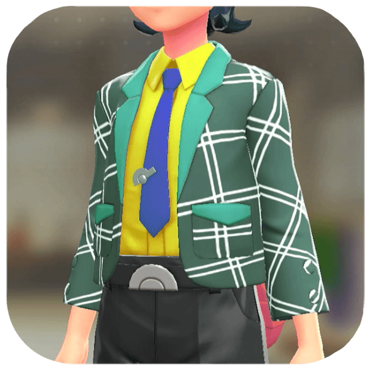 Pokemon Z-A - Blazer and Shirt Set Green Windowpane | Lemon Yellow M