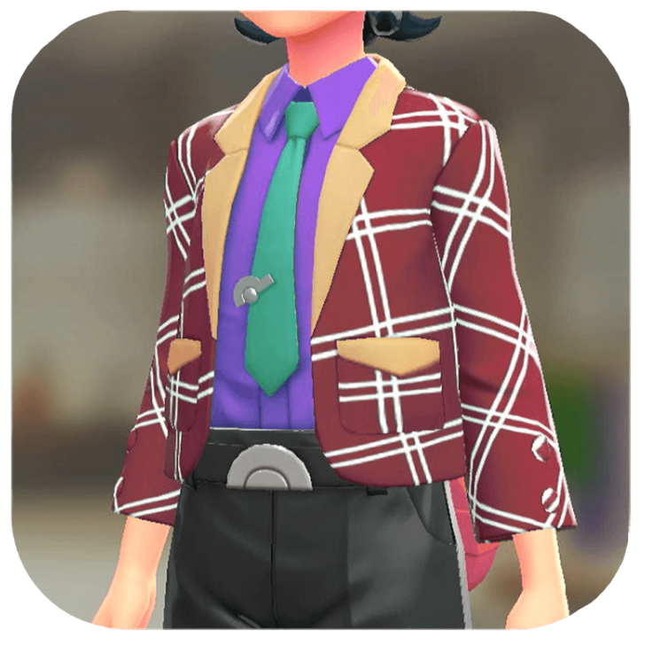 Pokemon Z-A - Blazer and Shirt Set Red Windowpane | Vivid Purple M