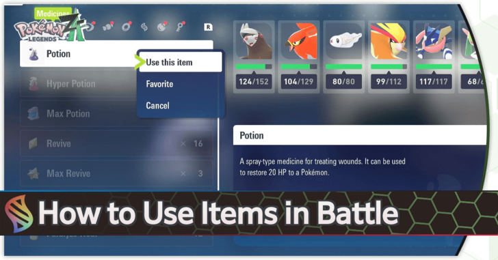 How to Use Items in Battle Top Banner