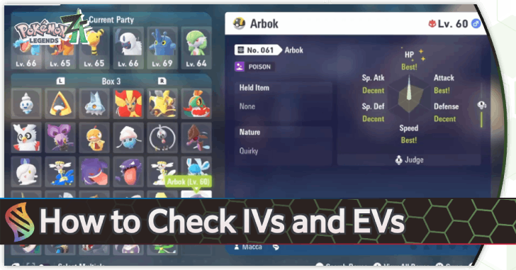 Pokemon Legends: Z-A - Judge Function: How to Check IVs and EVs
