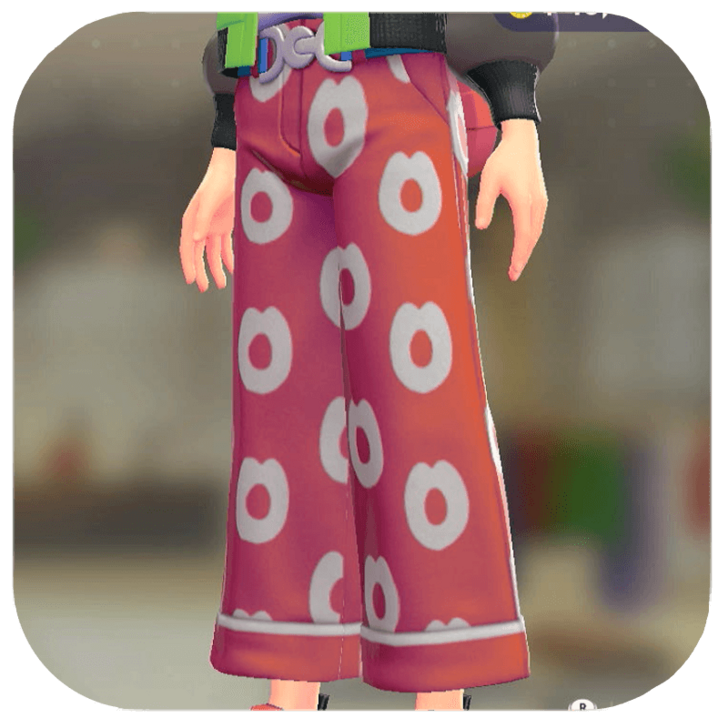 Pokemon ZA - Kiss-Pattern Wide-Leg Pants Set Red Kiss | Vivid Blue