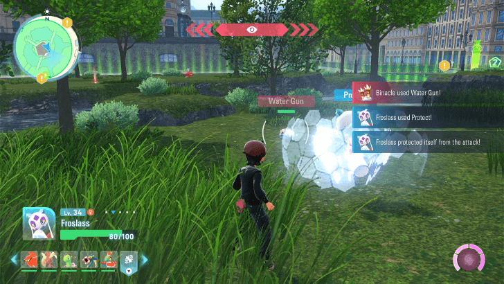 Pokemon Using Protect to Block a Move