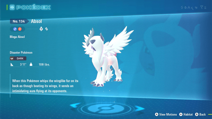 Mega Absol Pokedex