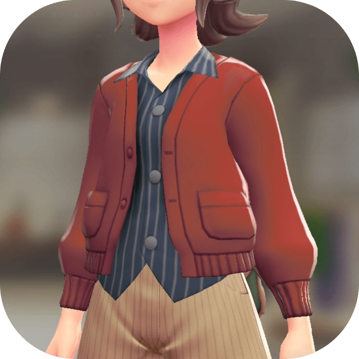 Pokemon Z-A - Cardigan and Shirt Set Red | Navy Stripes F