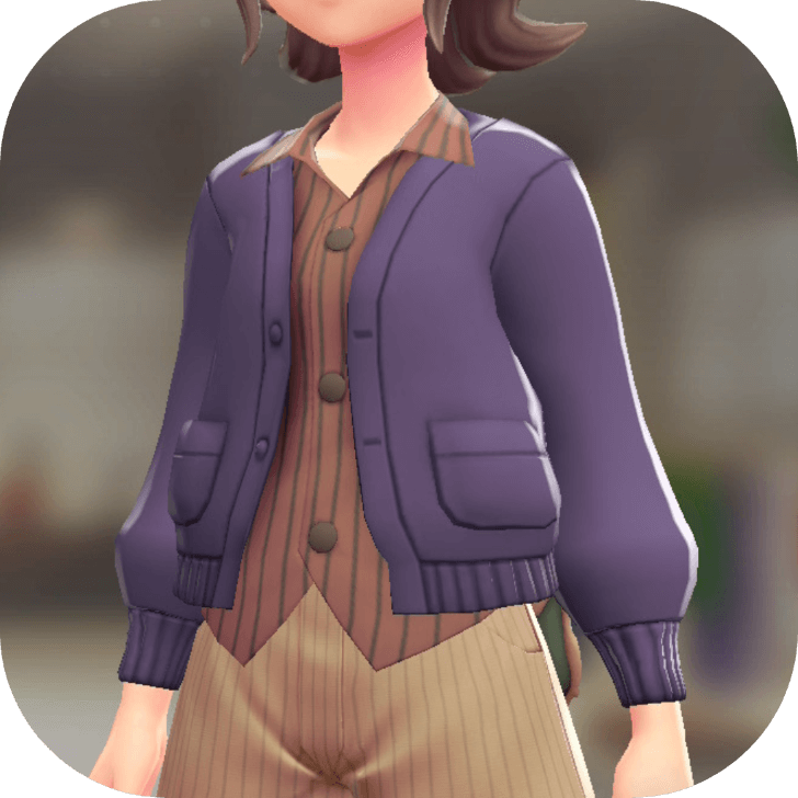 Pokemon Z-A - Cardigan and Shirt Set Purple | Almond Stripes F