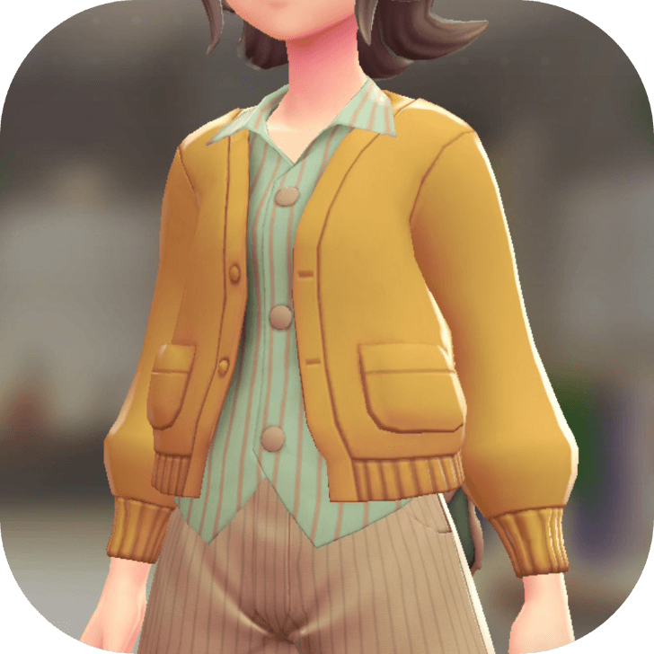 Pokemon Z-A - Cardigan and Shirt Set Yellow | Mint Stripes F