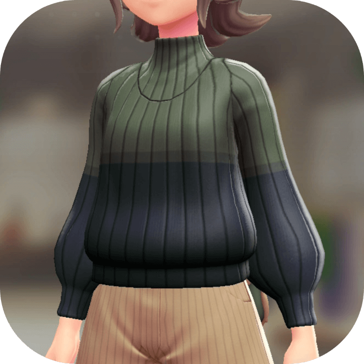 Pokemon Z-A - Two-Tone Turtleneck Sweater Green / Navy F