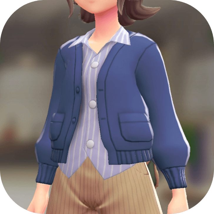 Pokemon Z-A - Cardigan and Shirt Set Blue | Purple Stripes F