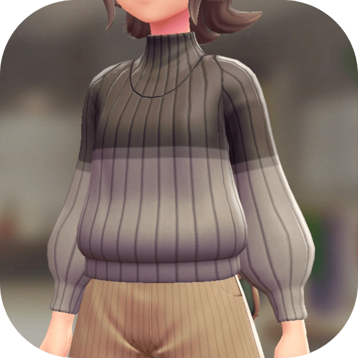 Pokemon Z-A - Two-Tone Turtleneck Sweater Brown / Beige F