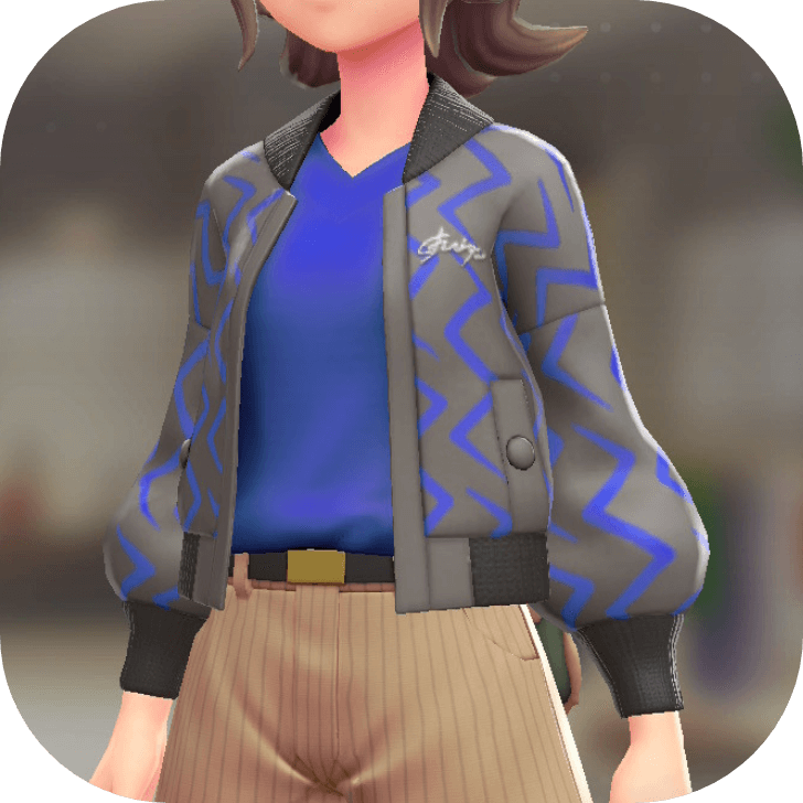 Pokemon Z-A - Blouson and V-Neck Set Zigzag Blue | Vivid Blue F