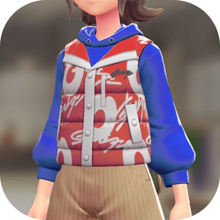 Pokemon Z-A - Puffer Vest and Hoodie Set Red Kiss | Vivid Blue F