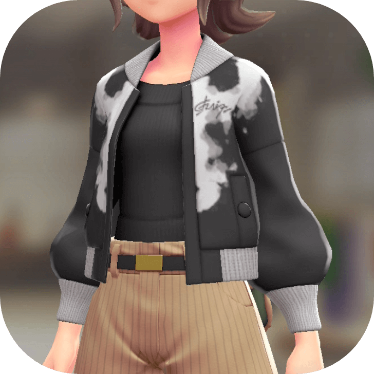 Pokemon Z-A - Blouson and Off-Shoulder Set White Ink | Vivid Black F