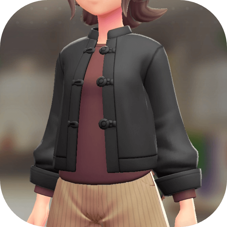 Pokemon Z-A - Frog-Button Jacket Set Black | Maroon F