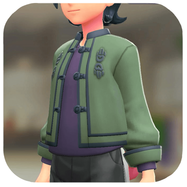 Pokemon Z-A - Frog-Button Jacket Set Traditional Green | Purple M