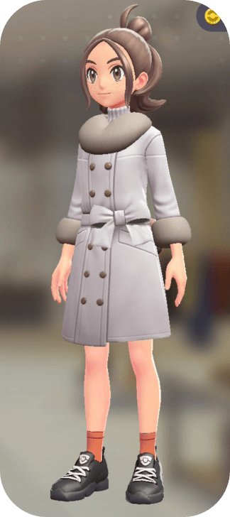 Pokemon Z-A - Fur Coat and Turtleneck Set White | White F