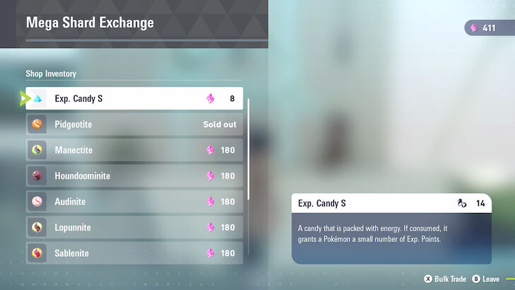 Mega Shard Exchange Shop Inventory