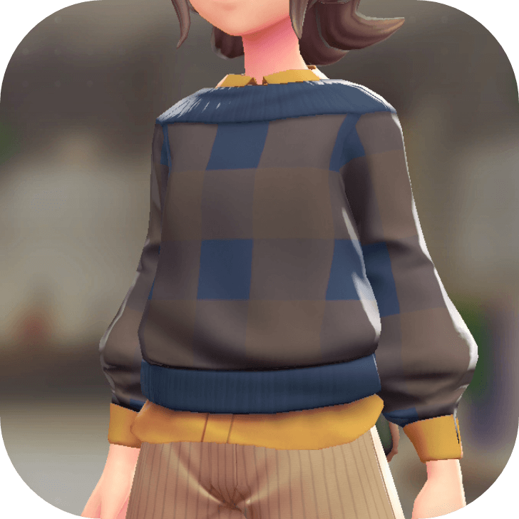 Pokemon Z-A - Sweater and Shirt Set Brown Plaid | Yellow F