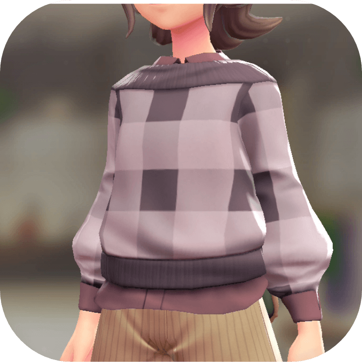 Pokemon Z-A - Sweater and Shirt Set Pink Plaid | Old Rose F