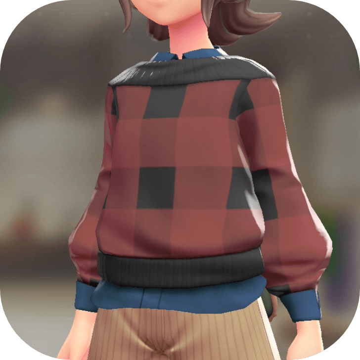 Pokemon Z-A - Sweater and Shirt Set Red Plaid | Blue F