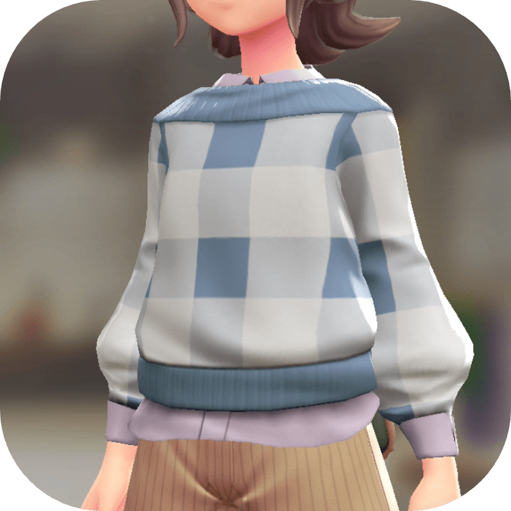 Pokemon Z-A - Sweater and Shirt Set White Plaid | Pale Purple F