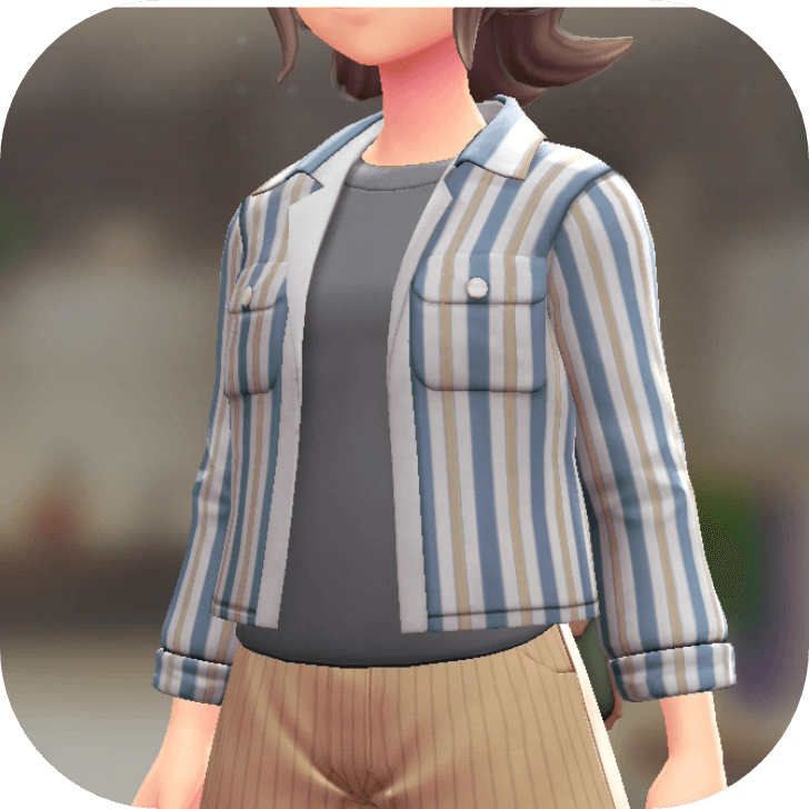 Pokemon Z-A - Shacket and T-Shirt Set Blue Stripes | Gray F