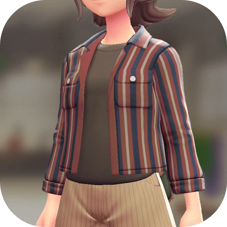 Pokemon Z-A - Shacket and T-Shirt Set Red Stripes | Dark Brown F