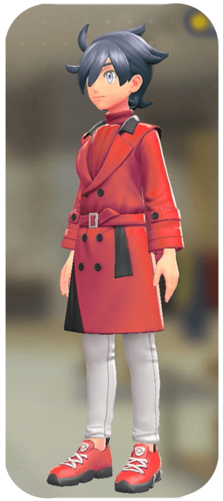 Pokemon Z-A - Trench Coat and Pants Set Vivid Red | Red / White M
