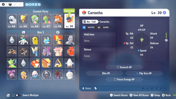 Add Carvanha to Your Party