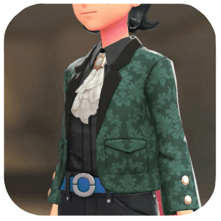 Pokemon Z-A - Blazer and Blouse Set Green Damask | Black / White M