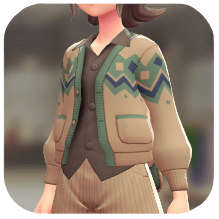 Pokemon Z-A - Cardigan and Shirt Set Scatterdust Tan | Brown F