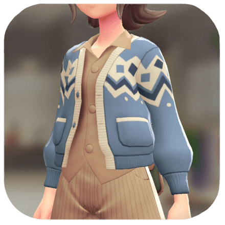 Pokemon Z-A - Cardigan and Shirt Set Scatterdust Blue | Light Caramel F