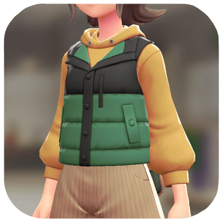 Pokemon Z-A - Puffer Vest and Hoodie Set Two-Tone Green | Yellow F